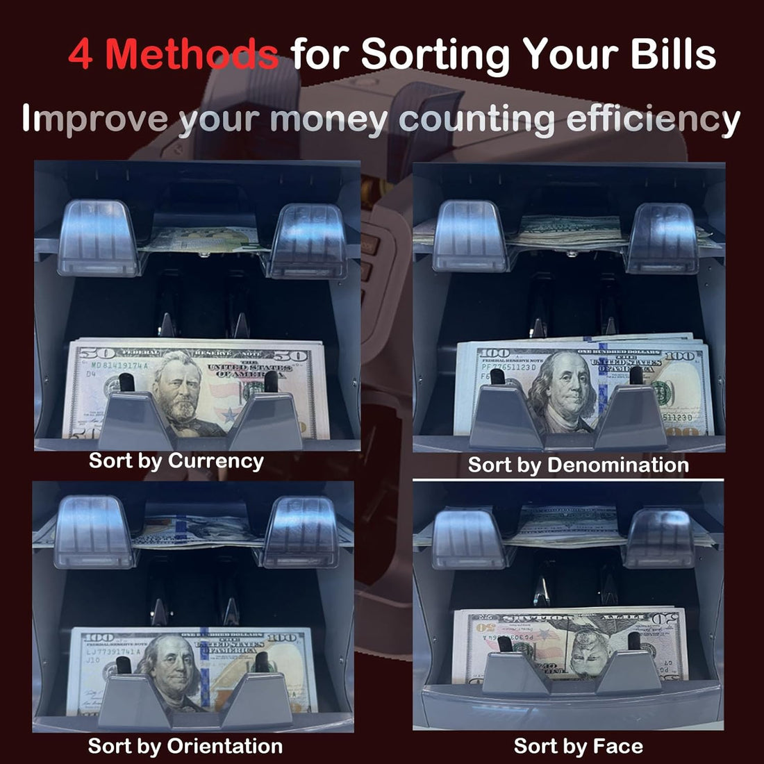 H-8900 Bank-Grade 2-Pocket Money Counter & Sorter –