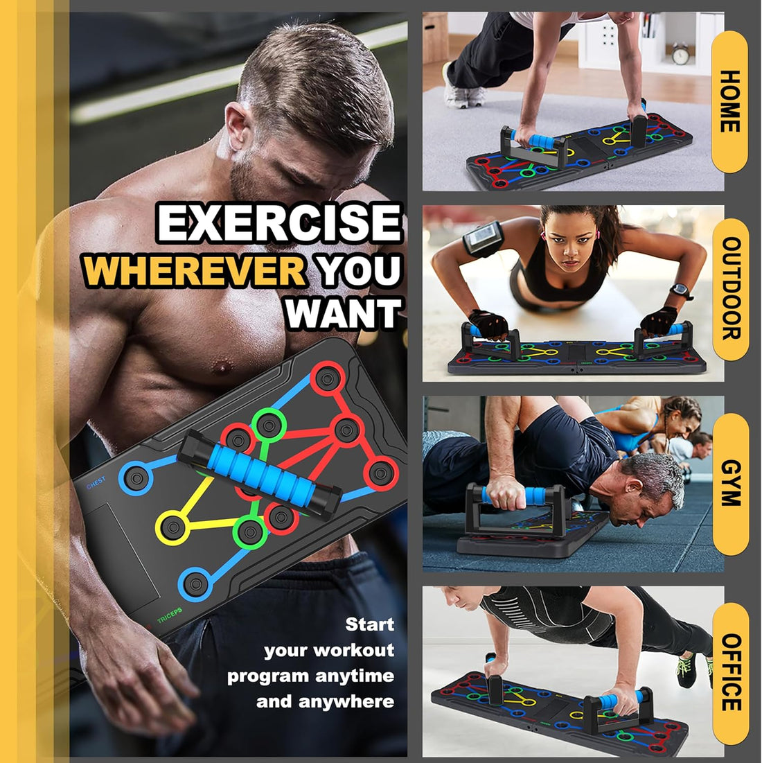 15-in-1 Solid Push Up Board